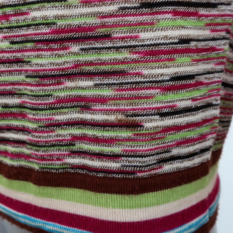 M Missoni Space Dye Cardigan Multicolor Wool-Blend Size 42 Crewneck Sweater available at CelebrityOwned.com img_4
