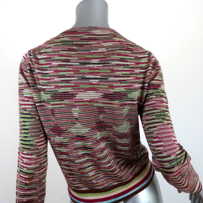 M Missoni Space Dye Cardigan Multicolor Wool-Blend Size 42 Crewneck Sweater available at CelebrityOwned.com img_7