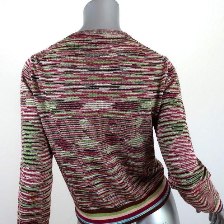 M Missoni Space Dye Cardigan Multicolor Wool-Blend Size 42 Crewneck Sweater available at CelebrityOwned.com img_7