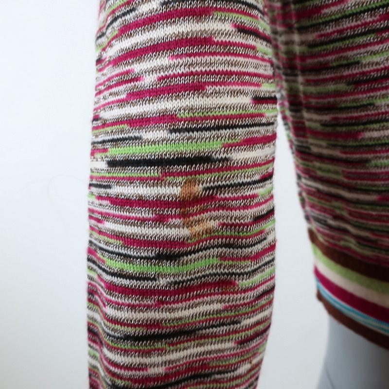 M Missoni Space Dye Cardigan Multicolor Wool-Blend Size 42 Crewneck Sweater available at CelebrityOwned.com img_8