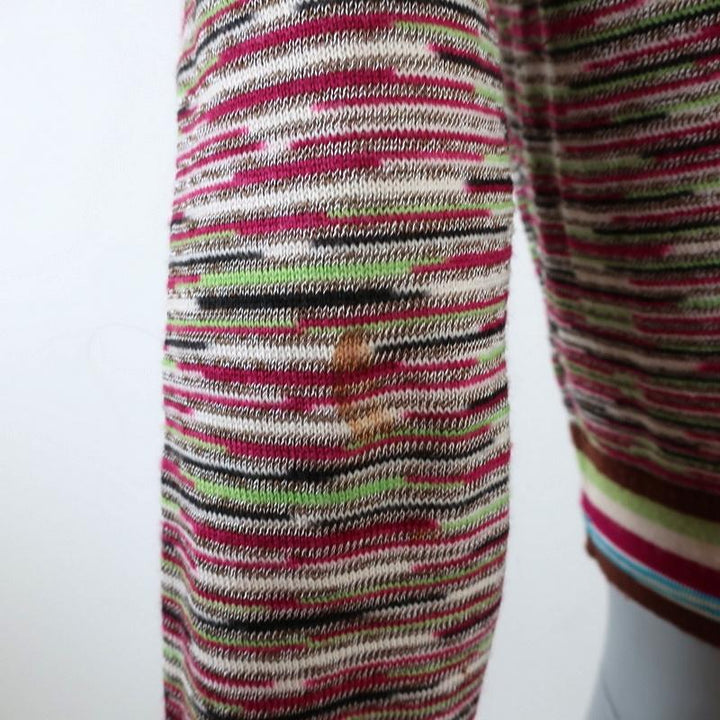 M Missoni Space Dye Cardigan Multicolor Wool-Blend Size 42 Crewneck Sweater available at CelebrityOwned.com img_8