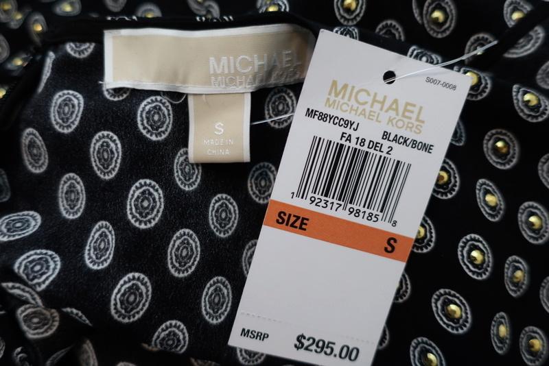 MICHAEL Michael Kors Dress Black/Gold Studded Medallion Crepe Size Small NEW available at CelebrityOwned.com img_7