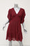 MICHAEL Michael Kors Dress Red Printed Chiffon Size Small Cascade-Sleeve Mini