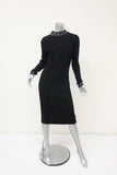 MICHAEL Michael Kors Embellished Sweater Dress Black Ribbed Knit Size Small NEW available at CelebrityOwned.com img_1