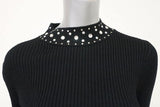 MICHAEL Michael Kors Embellished Sweater Dress Black Ribbed Knit Size Small NEW available at CelebrityOwned.com img_3