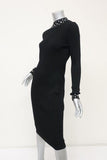 MICHAEL Michael Kors Embellished Sweater Dress Black Ribbed Knit Size Small NEW available at CelebrityOwned.com img_5