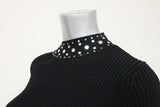 MICHAEL Michael Kors Embellished Sweater Dress Black Ribbed Knit Size Small NEW available at CelebrityOwned.com img_6