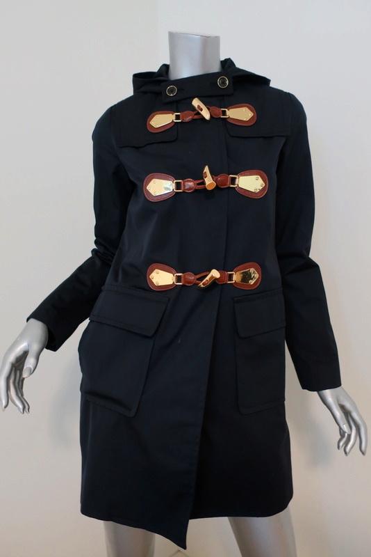 MICHAEL Michael Kors Toggle Duffle Coat Navy Cotton-Blend Size Extra Small available at CelebrityOwned.com img_3