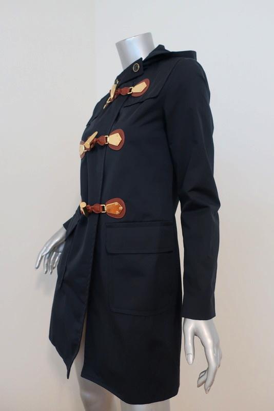 MICHAEL Michael Kors Toggle Duffle Coat Navy Cotton-Blend Size Extra Small available at CelebrityOwned.com img_5