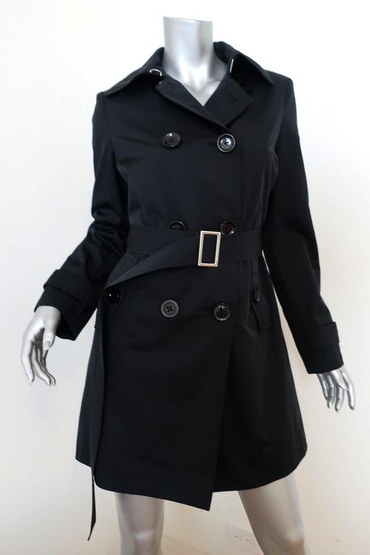 MICHAEL Michael Kors Trench Coat Black Small Double Breasted Jack – Celebrity