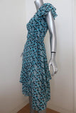 MICHAEL Michael Kors Wrap Dress Blue Floral Print Georgette Size Extra Small available at CelebrityOwned.com img_3