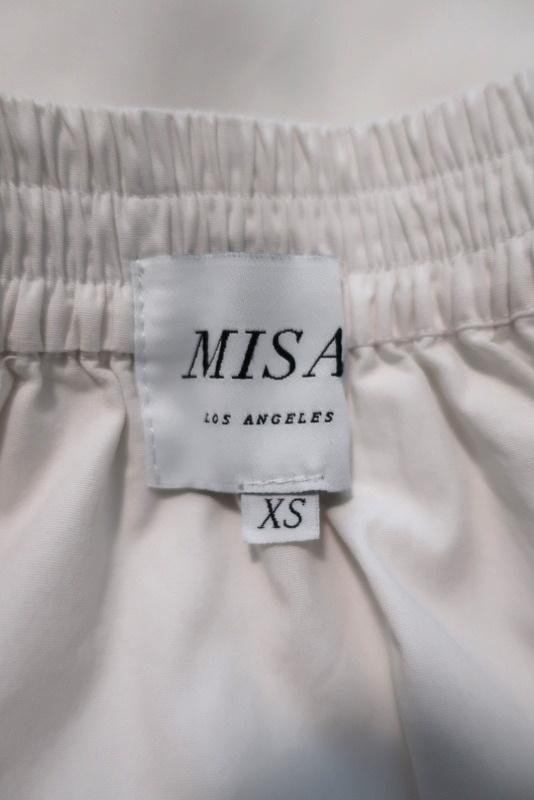 MISA Off the Shoulder Top Adeli White Cotton Size Extra Small Tie-Sleeve Blouse available at CelebrityOwned.com img_6