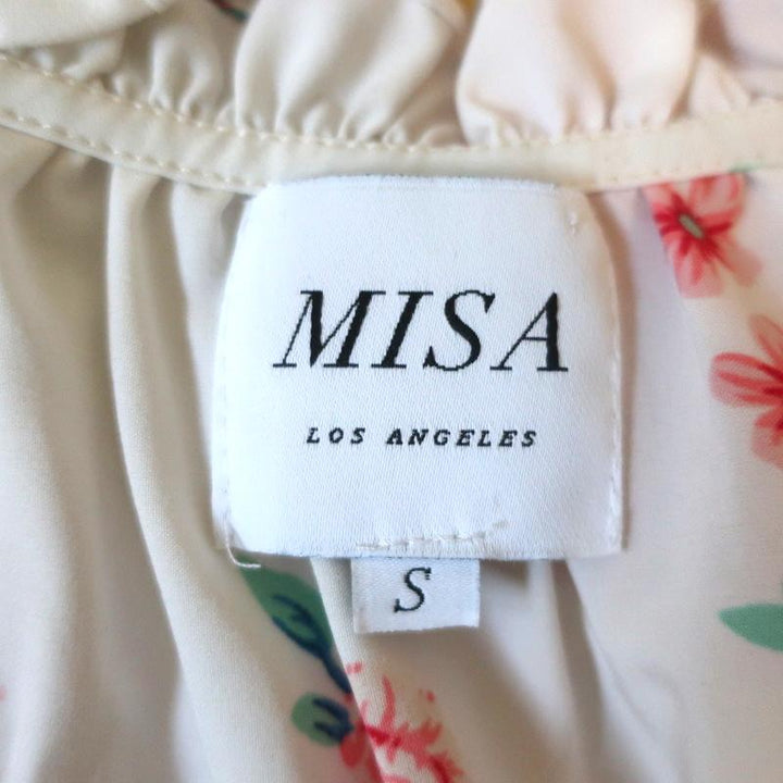 MISA Tassel Tank Top Dema White Floral Print Size Small Sleeveless Blouse available at CelebrityOwned.com img_6