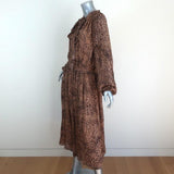 ML Monique Lhuillier Pussy Bow Midi Dress Leopard Print Georgette Size 10 available at CelebrityOwned.com img_3