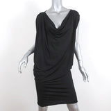 MM6 Maison Margiela Asymmetric Draped Dress Black Jersey Size Extra Small available at CelebrityOwned.com img_1