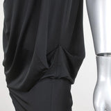 MM6 Maison Margiela Asymmetric Draped Dress Black Jersey Size Extra Small available at CelebrityOwned.com img_4