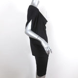 MM6 Maison Margiela Asymmetric Draped Dress Black Jersey Size Extra Small available at CelebrityOwned.com img_5