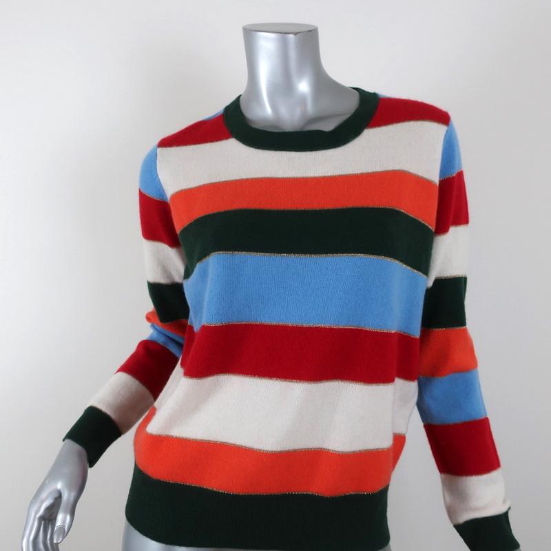 Madeleine Thompson Cashmere Sweater Lucca Multicolor Metallic Striped Size Small available at CelebrityOwned.com img_1