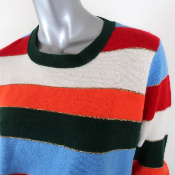 Madeleine Thompson Cashmere Sweater Lucca Multicolor Metallic Striped Size Small available at CelebrityOwned.com img_3