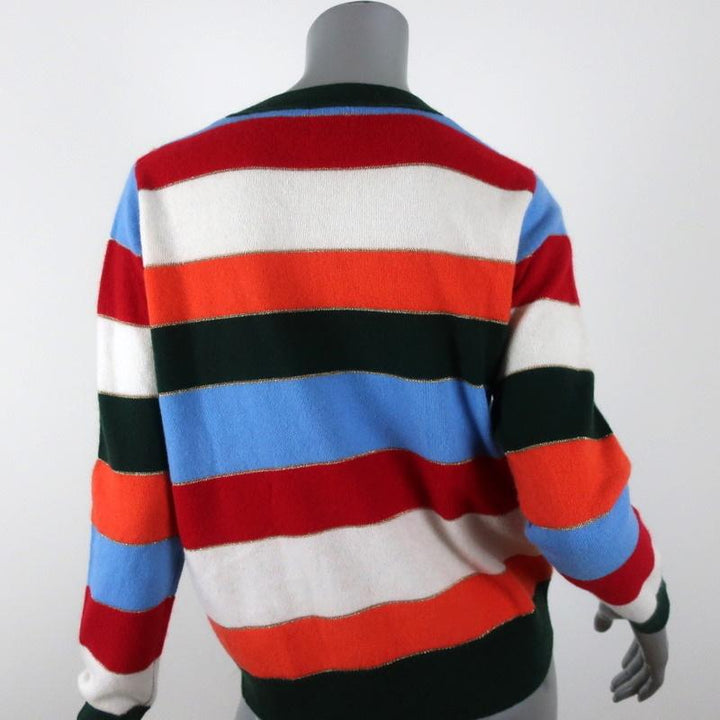 Madeleine Thompson Cashmere Sweater Lucca Multicolor Metallic Striped Size Small available at CelebrityOwned.com img_5