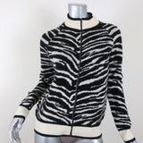 Madeleine Thompson Sweater Jacket Pongo Black/White Zebra Knit Size Small available at CelebrityOwned.com img_1