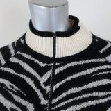 Madeleine Thompson Sweater Jacket Pongo Black/White Zebra Knit Size Small available at CelebrityOwned.com img_2