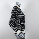Madeleine Thompson Sweater Jacket Pongo Black/White Zebra Knit Size Small available at CelebrityOwned.com img_4