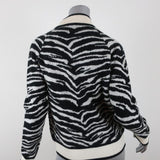 Madeleine Thompson Sweater Jacket Pongo Black/White Zebra Knit Size Small available at CelebrityOwned.com img_5