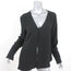 Magda Butrym Blouse Black Lace-Trim Silk Size 36 Long Sleeve Top