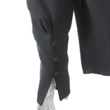 Magda Butrym Blouse Black Lace-Trim Silk Size 36 Long Sleeve Top available at CelebrityOwned.com img_6