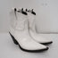 Maison Margiela Mexas Western Ankle Boots White Leather Size 36 Cowboy Booties