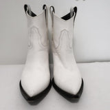 Maison Margiela Mexas Western Ankle Boots White Leather Size 36 Cowboy Booties available at CelebrityOwned.com img_3
