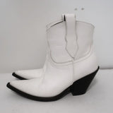 Maison Margiela Mexas Western Ankle Boots White Leather Size 36 Cowboy Booties available at CelebrityOwned.com img_5