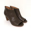 Maison Margiela Peep Toe Ankle Boots Brown Leather Size 39 Curved Heel Booties