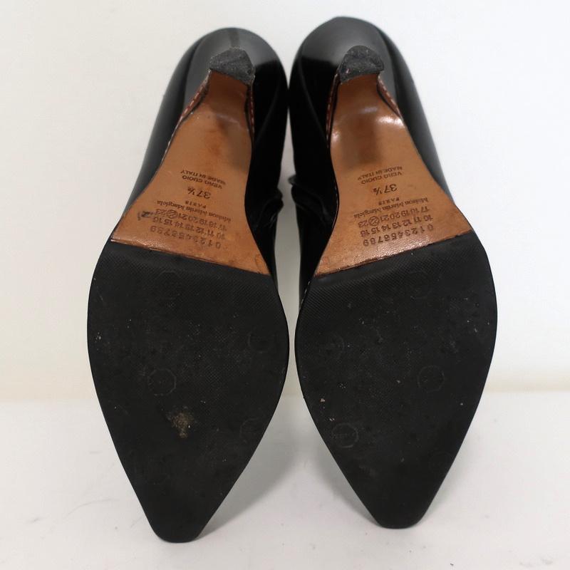 Maison Martin Margiela Pointed Toe Ankle Boots Black Leather Size 37.5 available at CelebrityOwned.com img_11