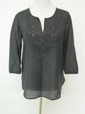 Maison Scotch Blouse Black Embroidered Cotton Size 1 available at CelebrityOwned.com img_1