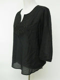 Maison Scotch Blouse Black Embroidered Cotton Size 1 available at CelebrityOwned.com img_2