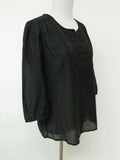 Maison Scotch Blouse Black Embroidered Cotton Size 1 available at CelebrityOwned.com img_3