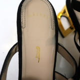 Maiyet Cage Sandals Valencia Black Suede Size 38 Ankle Strap Cutout-Heel available at CelebrityOwned.com img_10