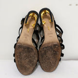 Maiyet Cage Sandals Valencia Black Suede Size 38 Ankle Strap Cutout-Heel available at CelebrityOwned.com img_11