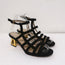 Maiyet Cage Sandals Valencia Black Suede Size 38 Ankle Strap Cutout-Heel