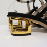 Maiyet Cage Sandals Valencia Black Suede Size 38 Ankle Strap Cutout-Heel available at CelebrityOwned.com img_3