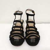 Maiyet Cage Sandals Valencia Black Suede Size 38 Ankle Strap Cutout-Heel available at CelebrityOwned.com img_4