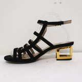 Maiyet Cage Sandals Valencia Black Suede Size 38 Ankle Strap Cutout-Heel available at CelebrityOwned.com img_7