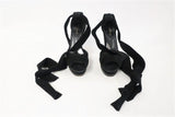 Malandrino Platform Sandal Black Suede & Pony Hair Size 37 Ankle Wrap Wood Heel available at CelebrityOwned.com img_12