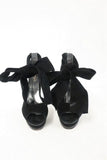Malandrino Platform Sandal Black Suede & Pony Hair Size 37 Ankle Wrap Wood Heel available at CelebrityOwned.com img_2