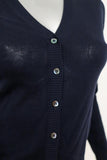 Malo Cardigan Navy Cotton Knit Size 38 V-Neck Sweater available at CelebrityOwned.com img_2