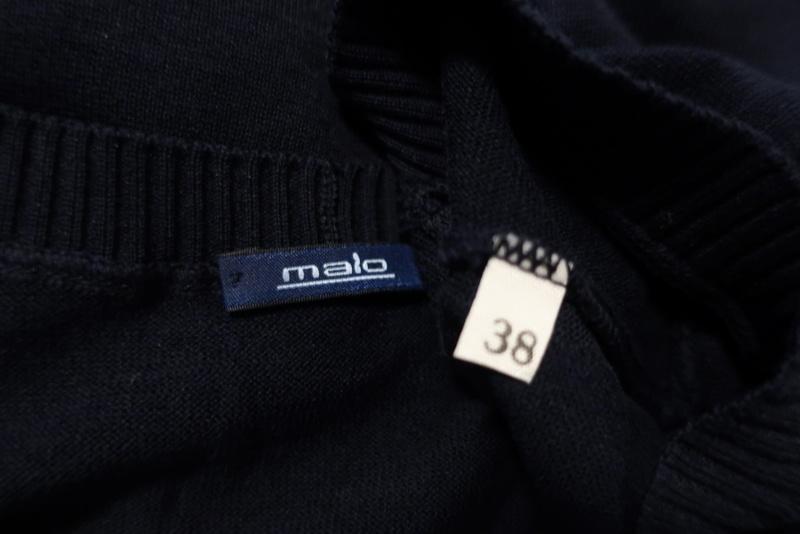 Malo Cardigan Navy Cotton Knit Size 38 V-Neck Sweater available at CelebrityOwned.com img_6