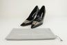 Manolo Blahnik Brogue Pumps Watersnake & Black Patent Size 38.5 Pointed Toe Heel