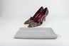 Manolo Blahnik Mary Jane Pumps Printed Calf Hair & Patent Leather Heel Size 39